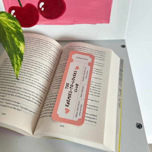Enemies-To-Lovers Book Club Ticket Stub Bookmark