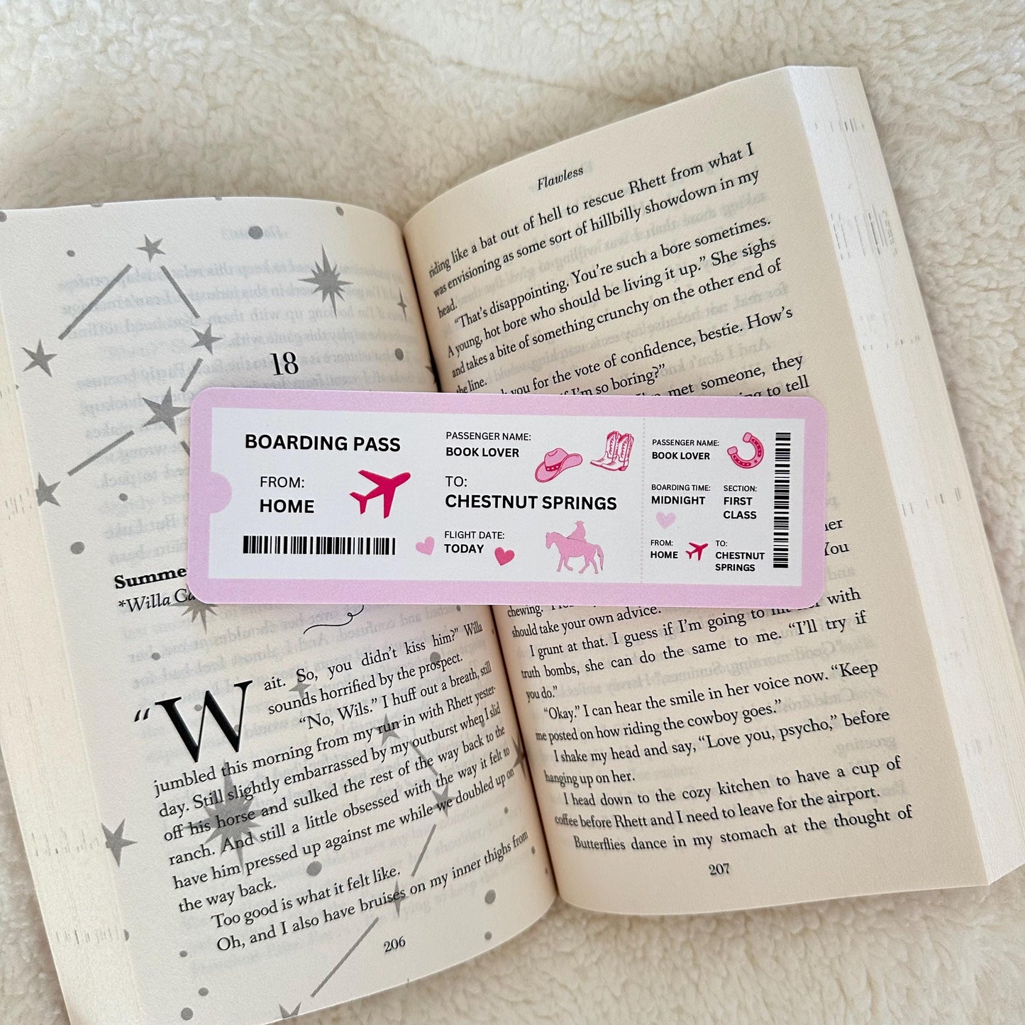 Chestnut Springs Boarding Pass Bookmark