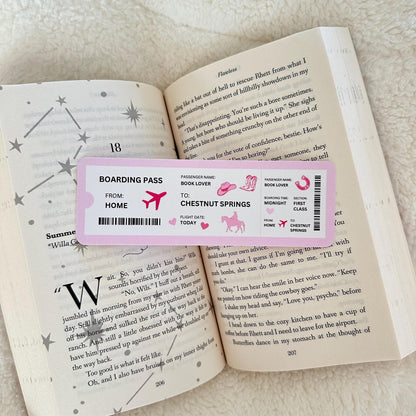 Chestnut Springs Boarding Pass Bookmark