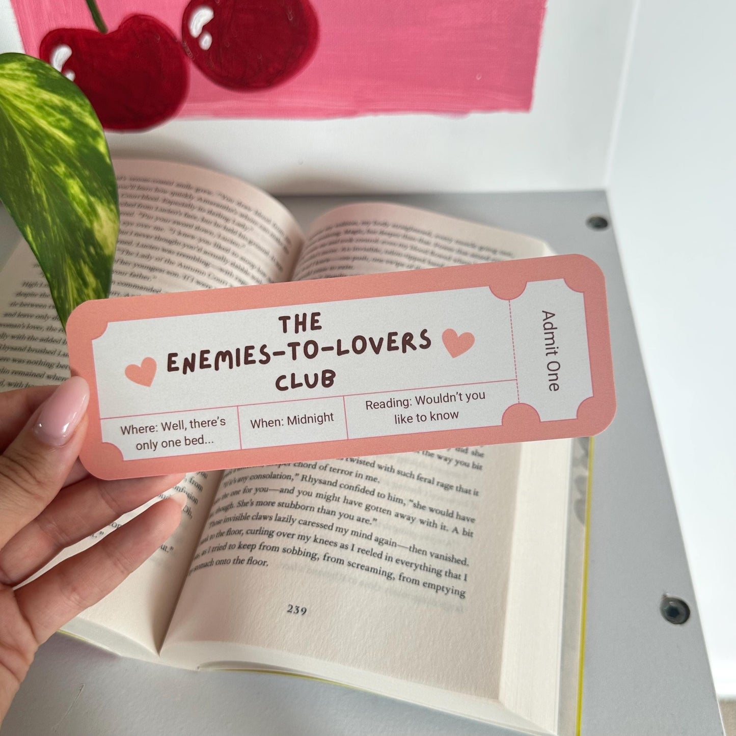 Enemies-To-Lovers Book Club Ticket Stub Bookmark