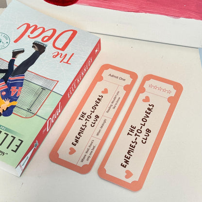 Enemies-To-Lovers Book Club Ticket Stub Bookmark