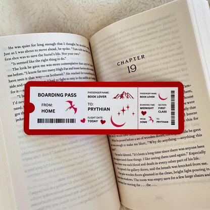 A Court of Thorns and Roses Boarding Pass Bookmark