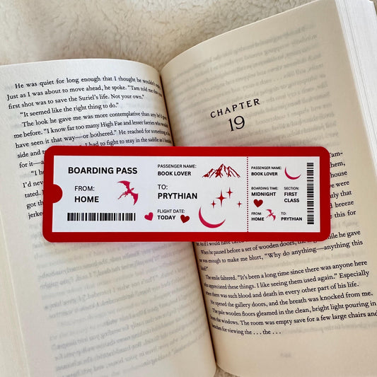 A Court of Thorns and Roses Boarding Pass Bookmark
