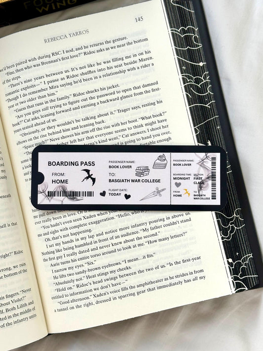 Fourth Wing Boarding Pass Bookmark