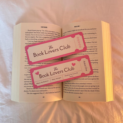 Pink Ticket Stub Bookmark
